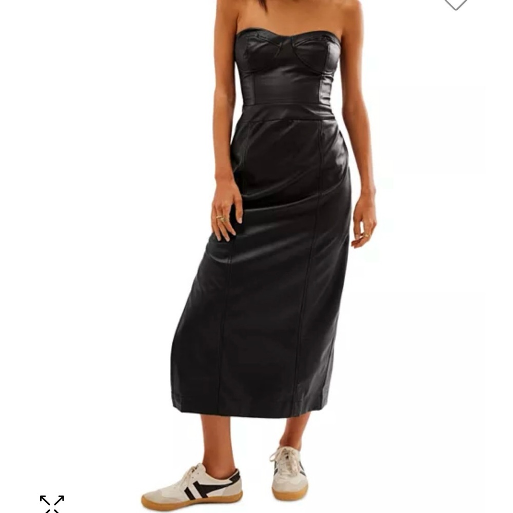 Free People Mira Dress ( Black Leather)